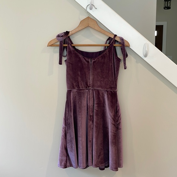 Maeve Tie Strap Velvet Mini Dress - Picture 3 of 5